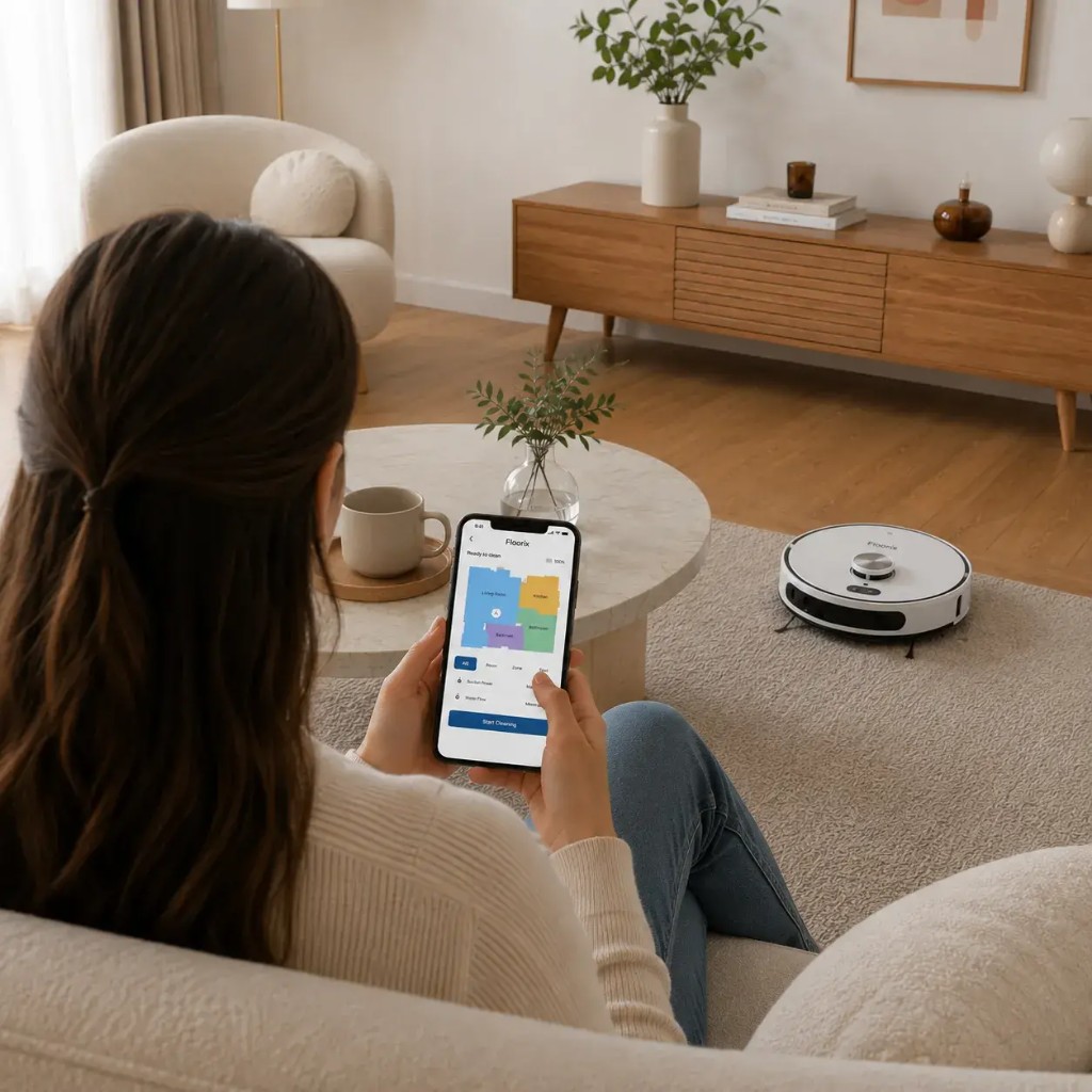 Controllo di Floorix dall'app dello smartphone